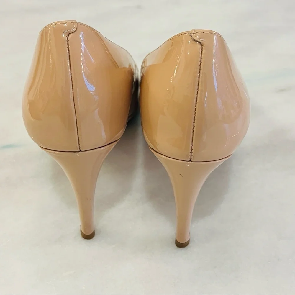 Cole Haan 2 Pairs 360 Drado Nude Black Patent Leather Peep-Toe Heels Size 7.5